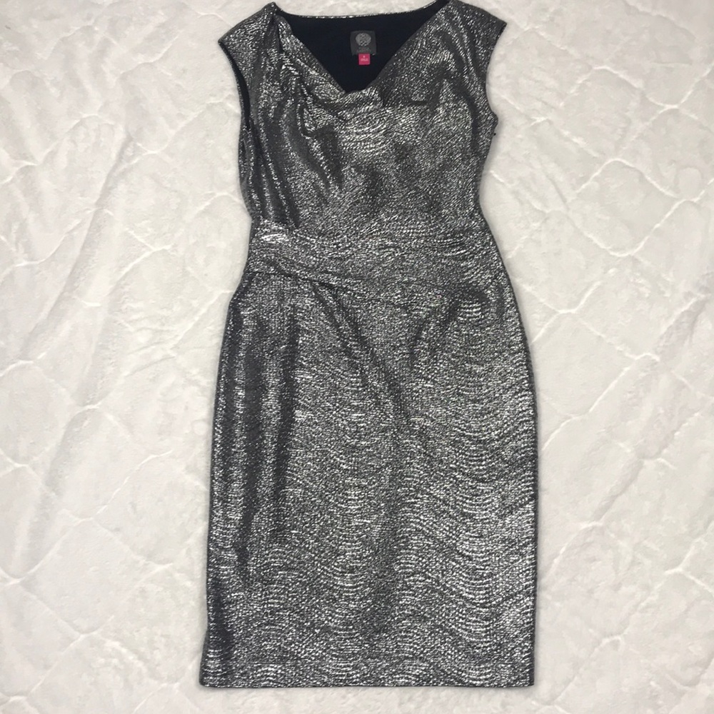 Vince Camuto Silver Metallic Dress (6)